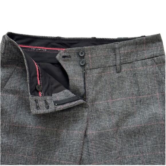 The Limited Pants Cassidy Fit Black Gray Pink Plaid Dress Work Pants Size 2 NEW - Picture 4 of 11